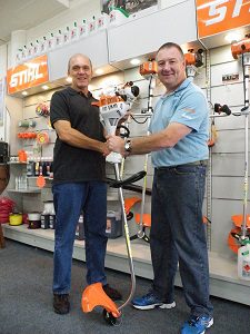 Mr Stueland with his FS45 petrol edgetrimmer